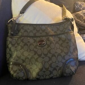 Classic Coated Canvas Coach Signature Logo Crossbody Bag With Adjustable Strap